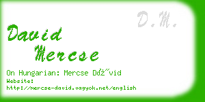 david mercse business card